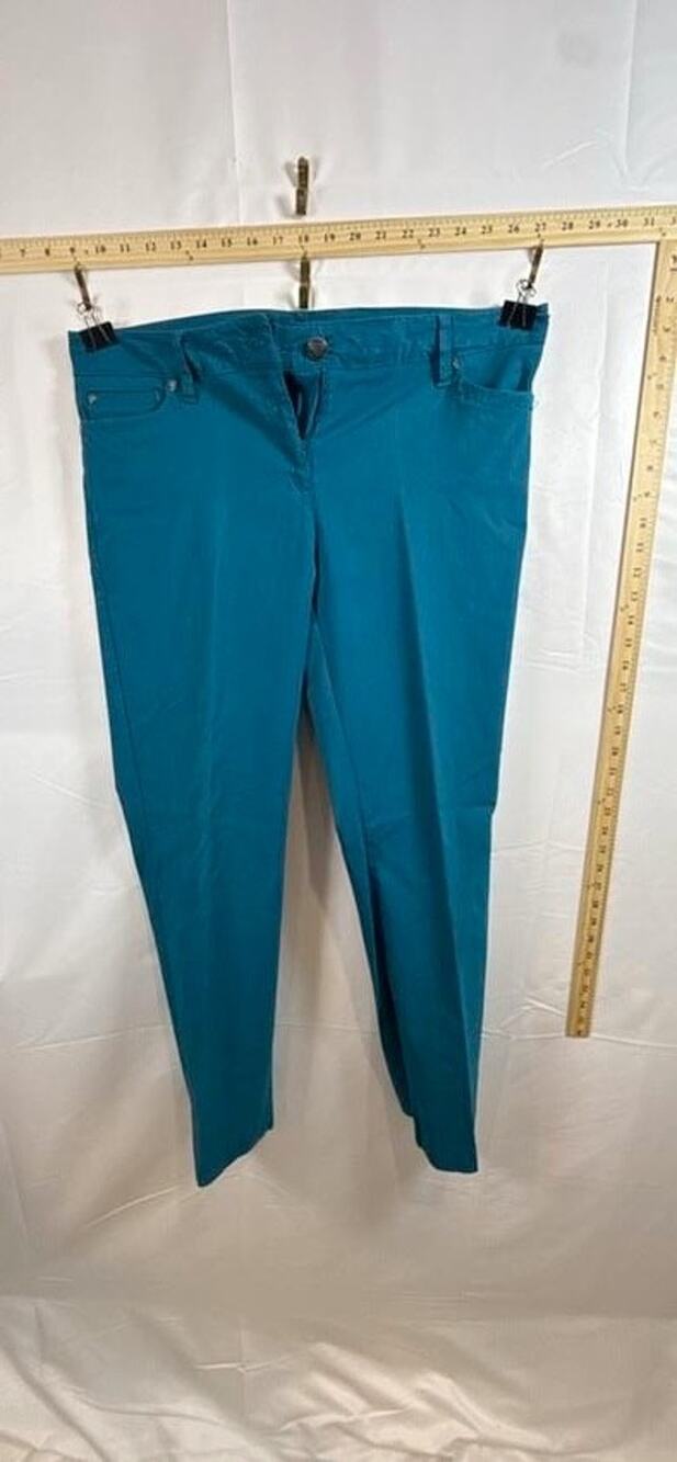 Zac & Rachel Women Size 14 Teal Millennium Stretch Slim Leg Dress Pants NWOT